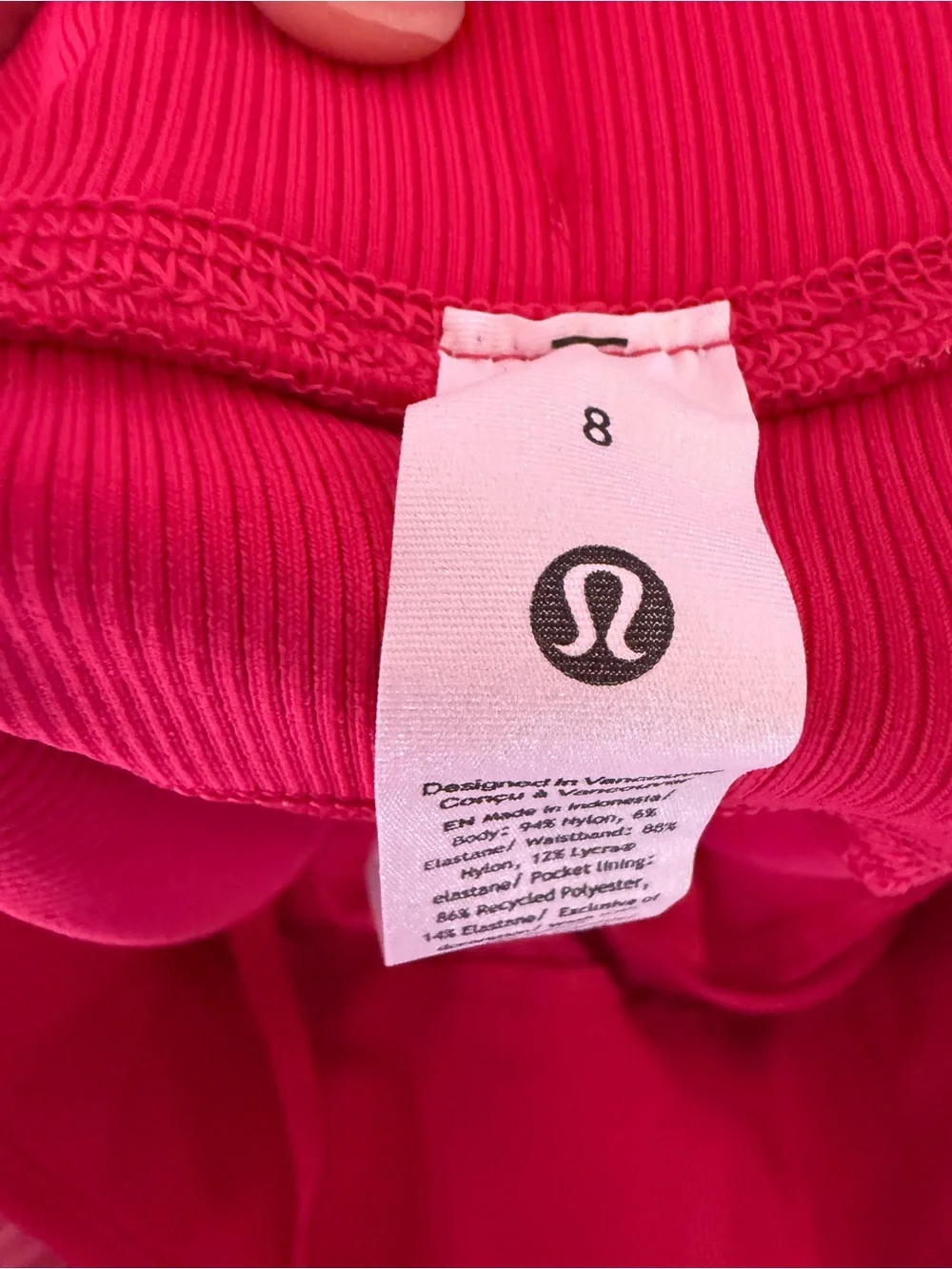 lululemon athletica Hot Pink Ribbed Waist Leggings